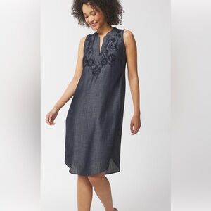 New Chico’s Moonflower Vines Embroidered Midi Dress size L (2)